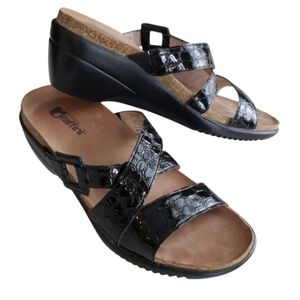 Umberto Raffini‎ "Diana Black Croc" Sandals 41, US 10-10.5